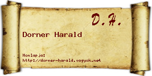 Dorner Harald névjegykártya